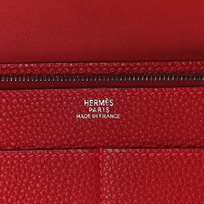 Hermes Togo Dogon Duo Wallet Rouge Casaque 6 of 11