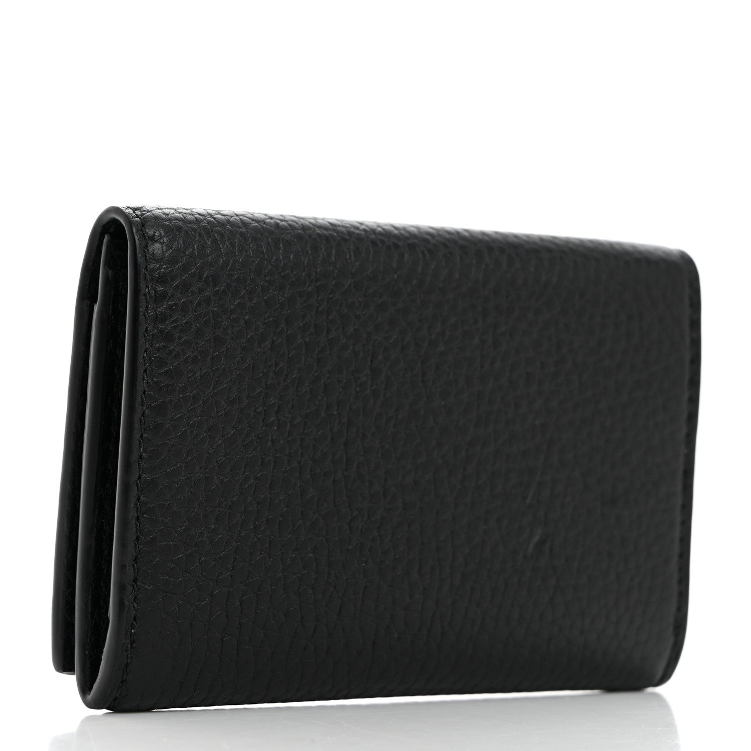 Gucci Grained Calfskin Logo Long Card Case Black 3 of 8
