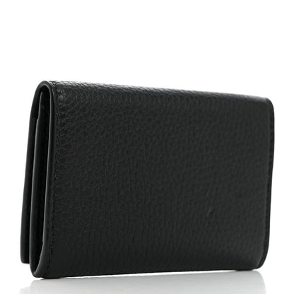 Gucci Grained Calfskin Logo Long Card Case Black 3 of 8
