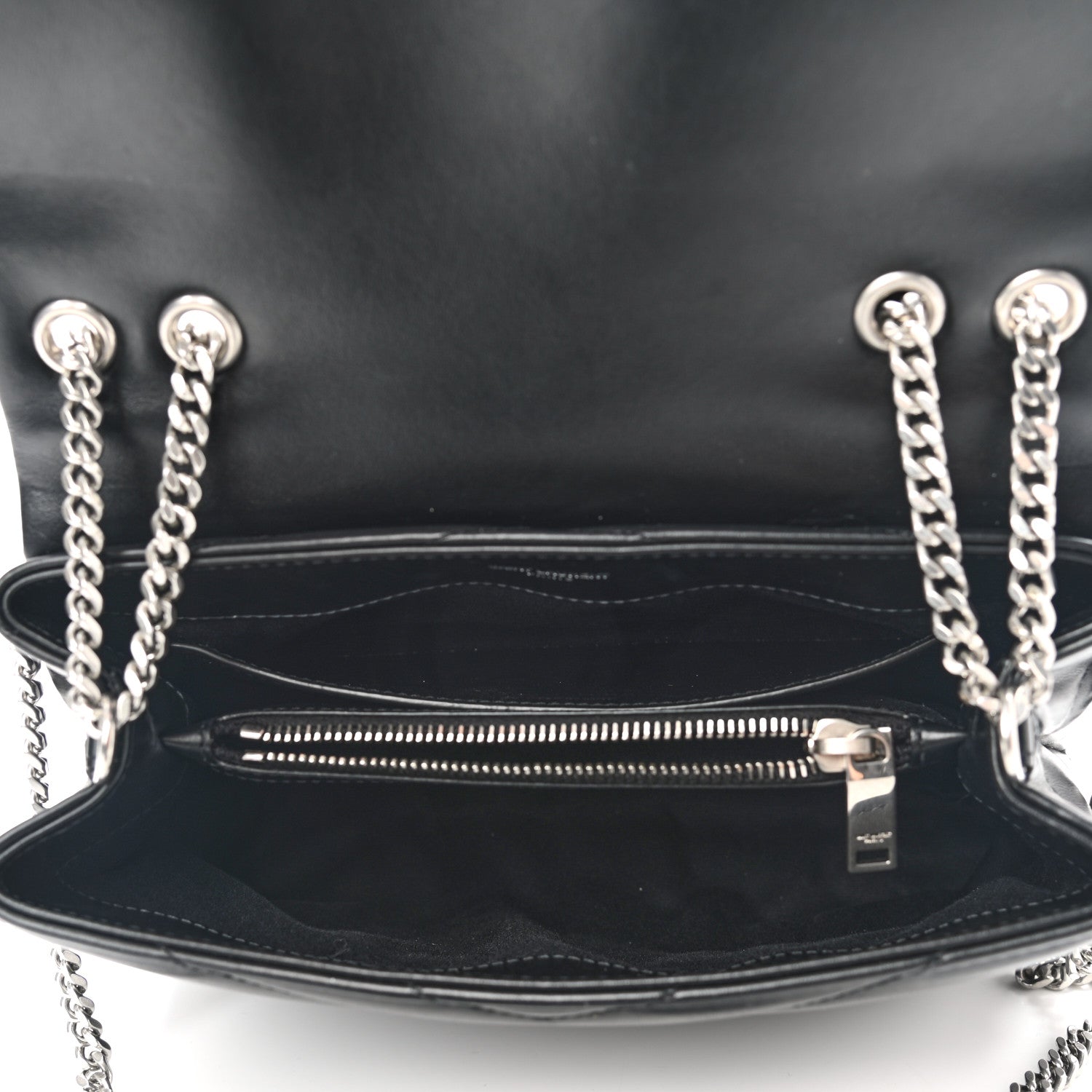 Saint Laurent Calfskin Y Quilted Monogram Small Loulou Chain Satchel Black 6 of 10