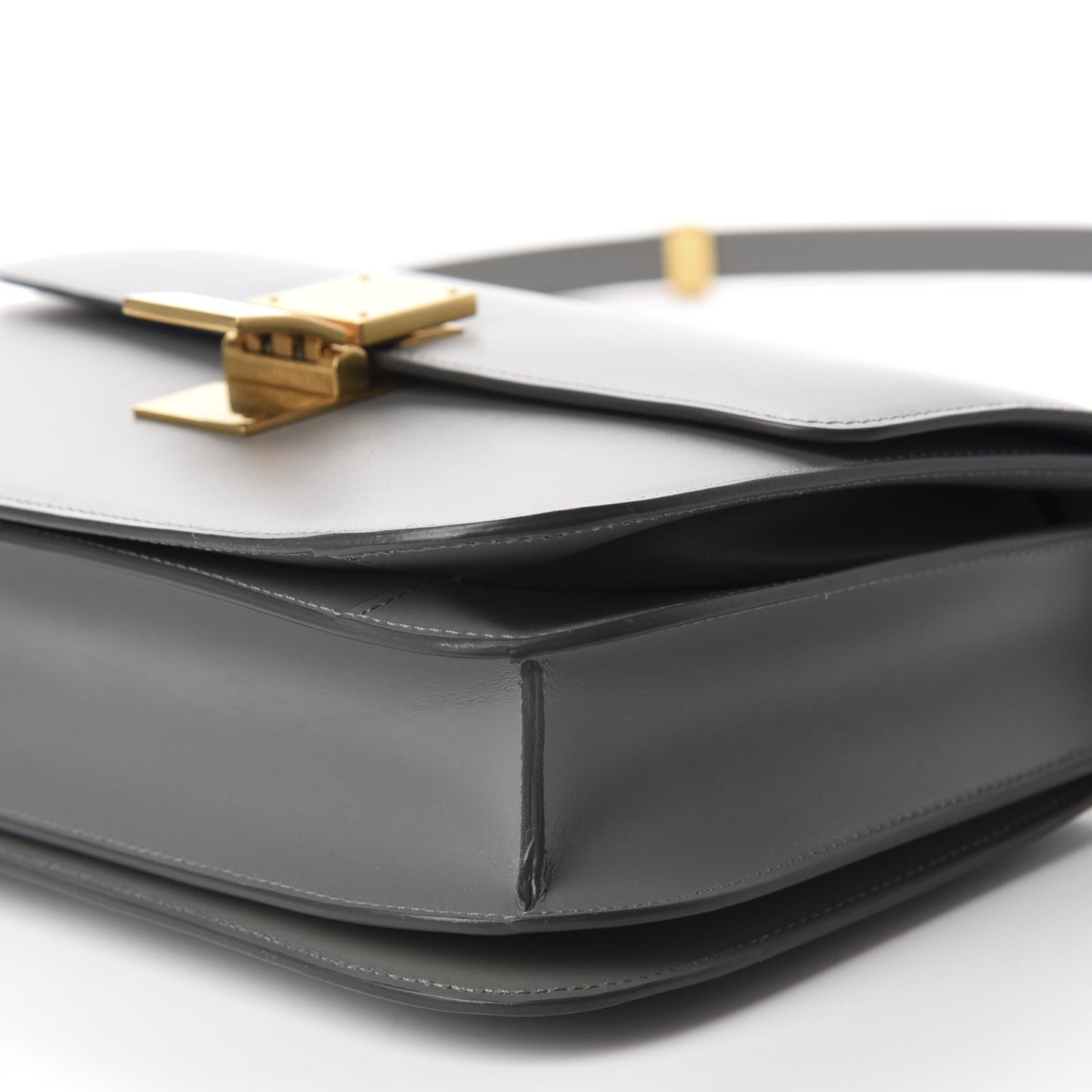 Box Calfskin Medium Classic Box Flap Bag Zinc