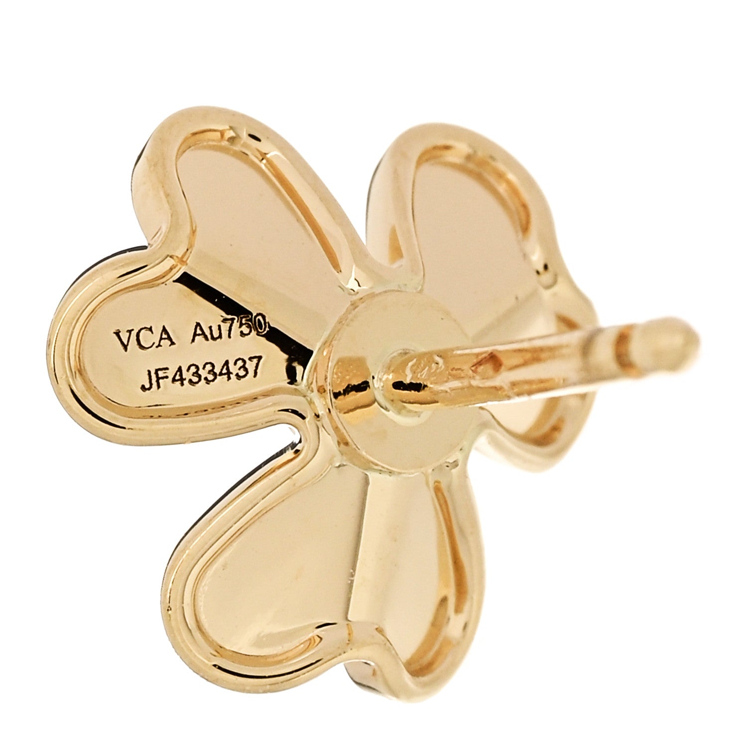 Van Cleef & Arpels 18K Yellow Gold Diamond Mini Frivole Earrings 4 of 5