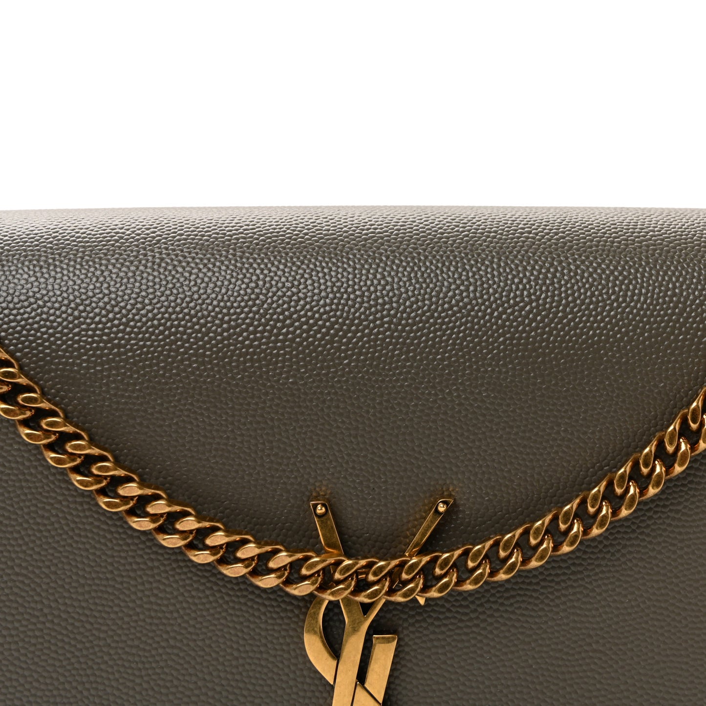 Grain De Poudre Medium Classic Monogram Kate Satchel Earth Grey
