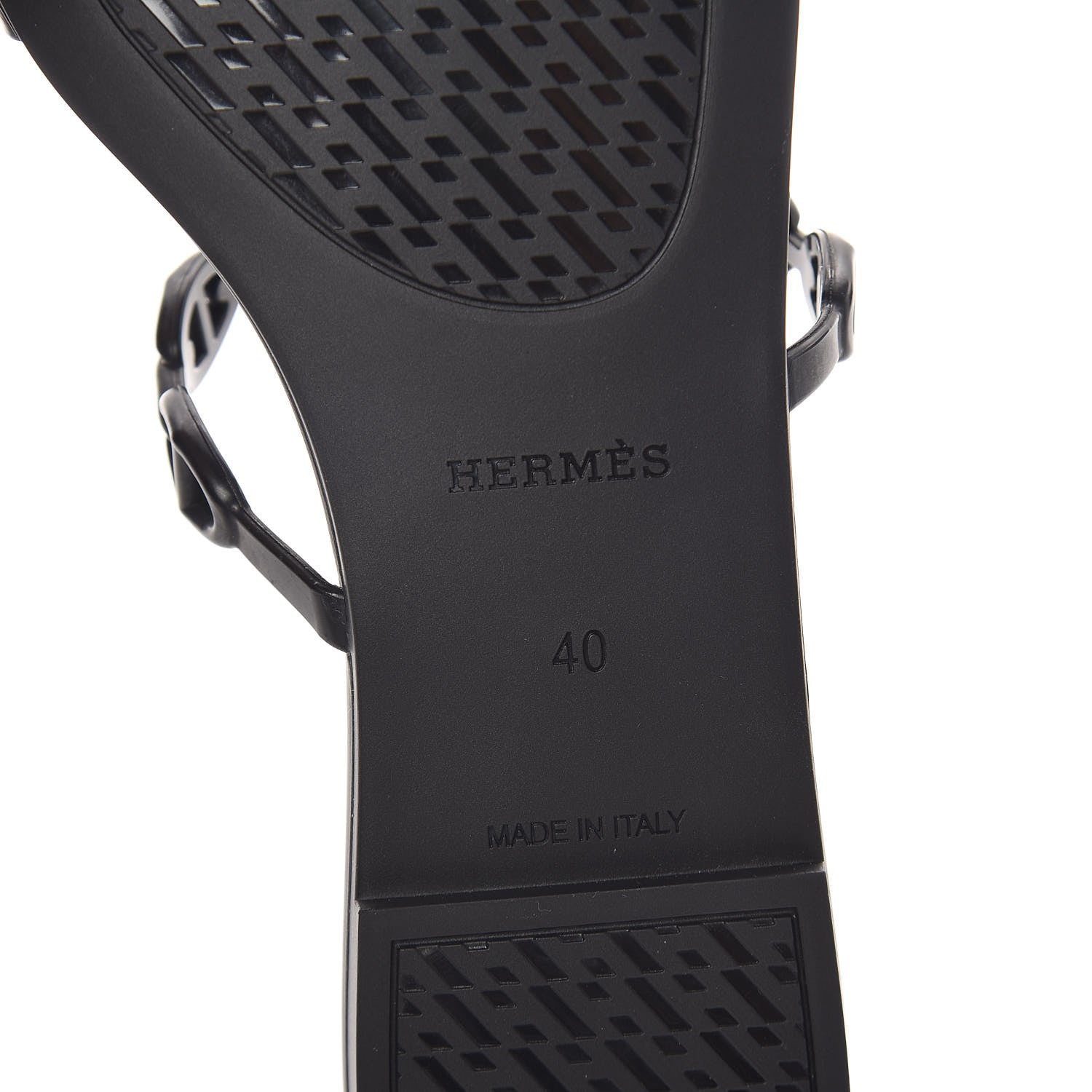 Hermes Rubber Chaine d'Ancre Rivage Sandals 40 Black 6 of 8