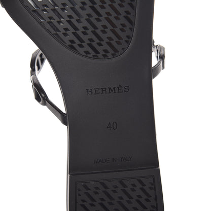 Hermes Rubber Chaine d'Ancre Rivage Sandals 40 Black 6 of 8