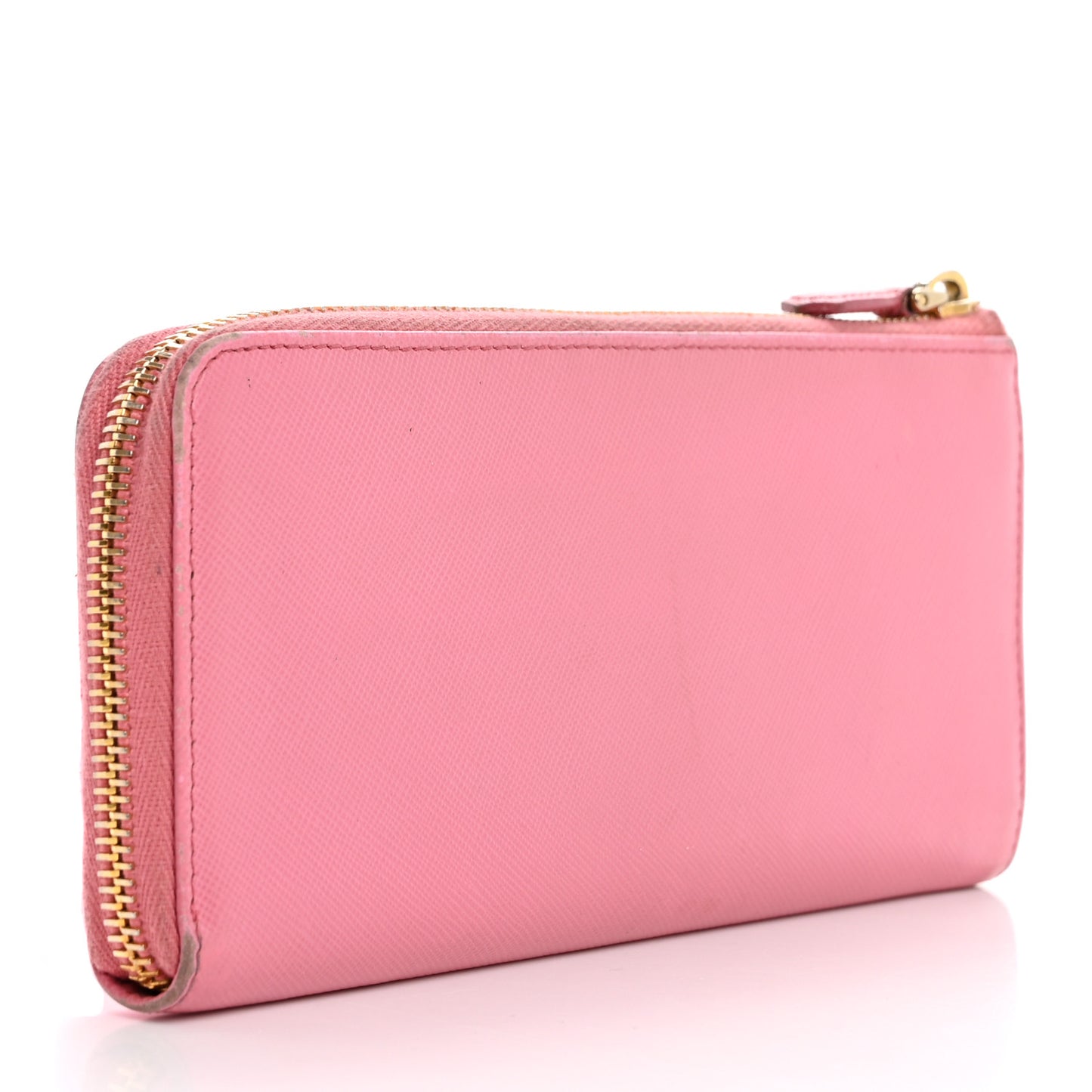 Saffiano Metal Zip Around Wallet Begonia