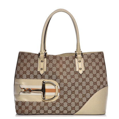 Gucci Monogram Medium Hasler Tote Off White 1 of 12