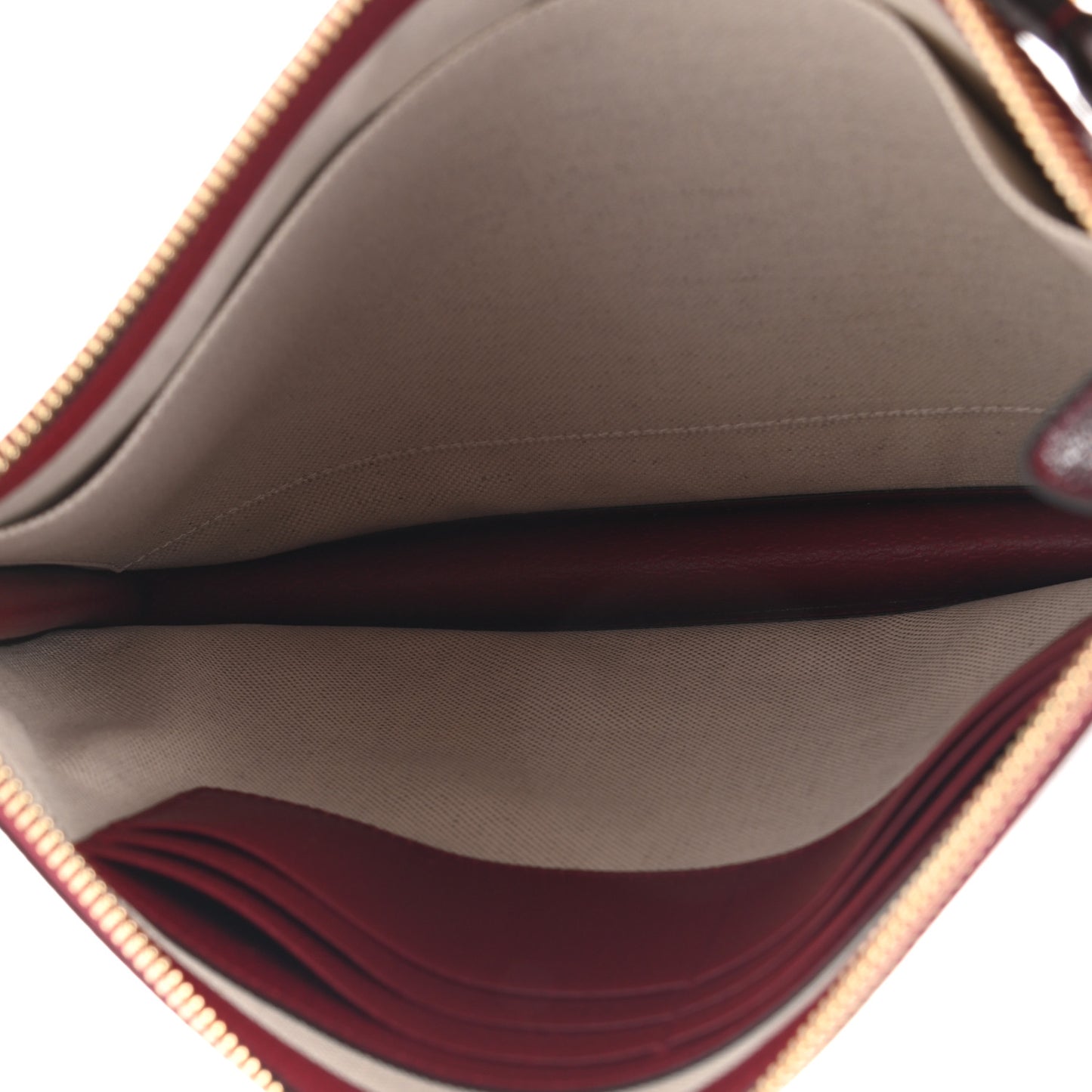 X DORAEMON Mini Vintage GG Supreme Monogram Wristlet Pouch Beige Cherry Red