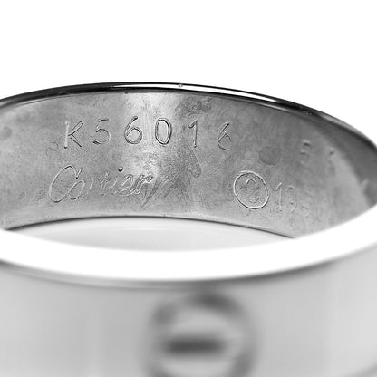Cartier 18K White Gold 3.5mm LOVE Wedding Band Ring 56 7.5 4 of 5