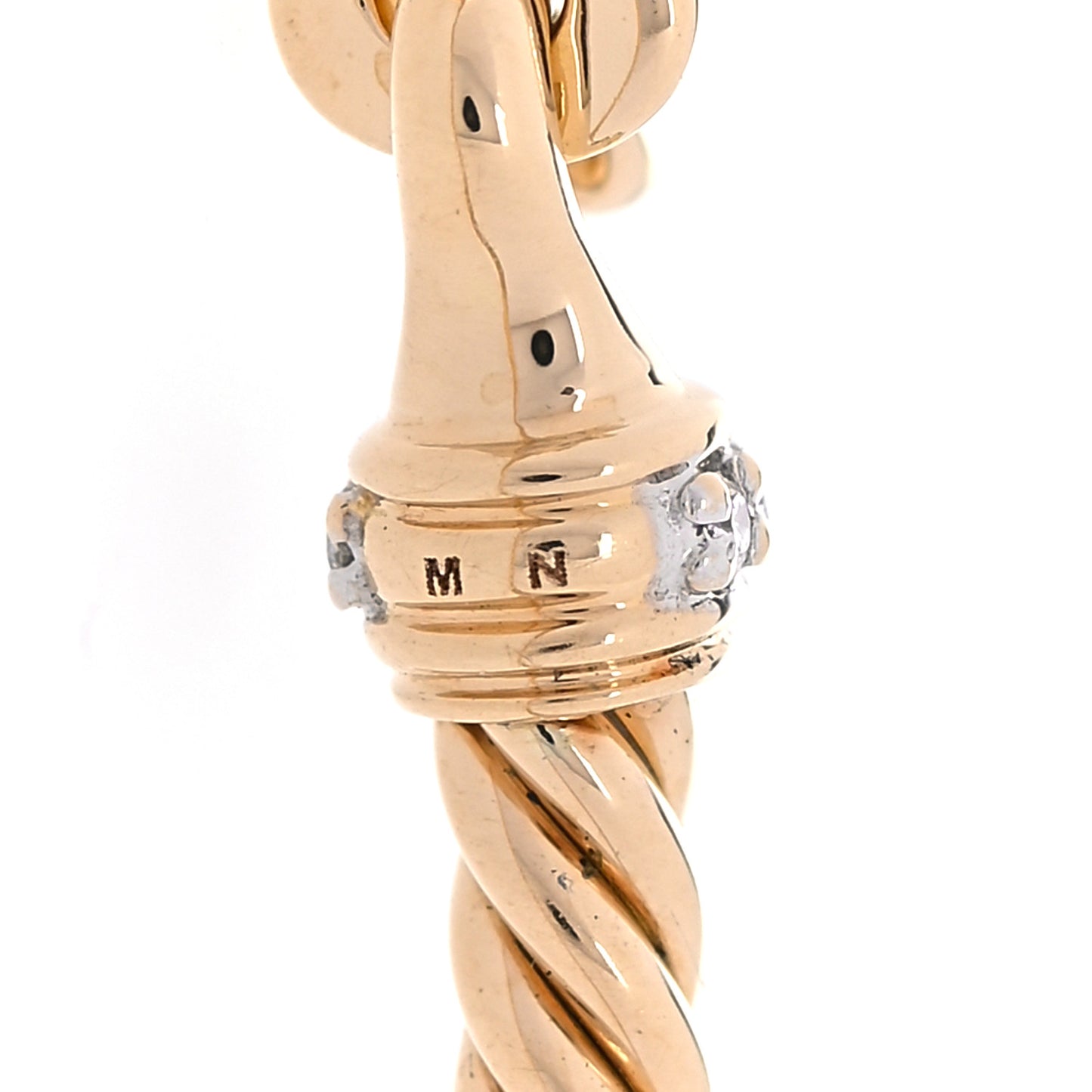18K Yellow Gold Diamond 2.6mm Cable Collectibles Buckle Bracelet