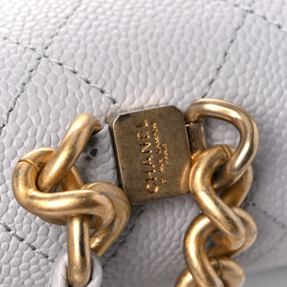 Chanel Grained Calfskin Small Stitched Flap Grey 12 of 12