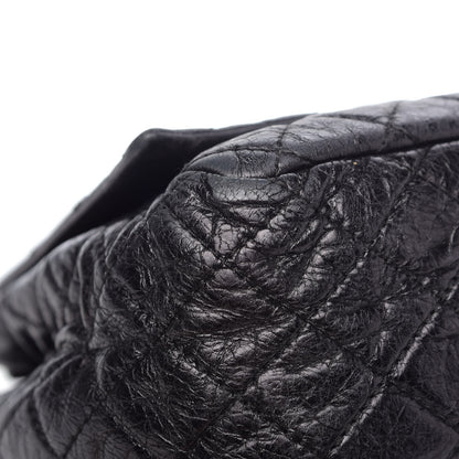 Chanel Metallic Aged Calfskin Quilted Reissue 2.55 Accordion Flap Black 9 of 13