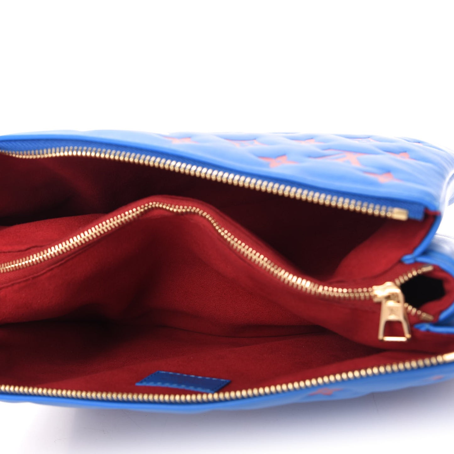 Lambskin Embossed Monogram Vuittamins Coussin PM Blue Red