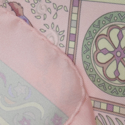 Hermes Silk Forces de la Vie Pocket Square Scarf Pink 3 of 5