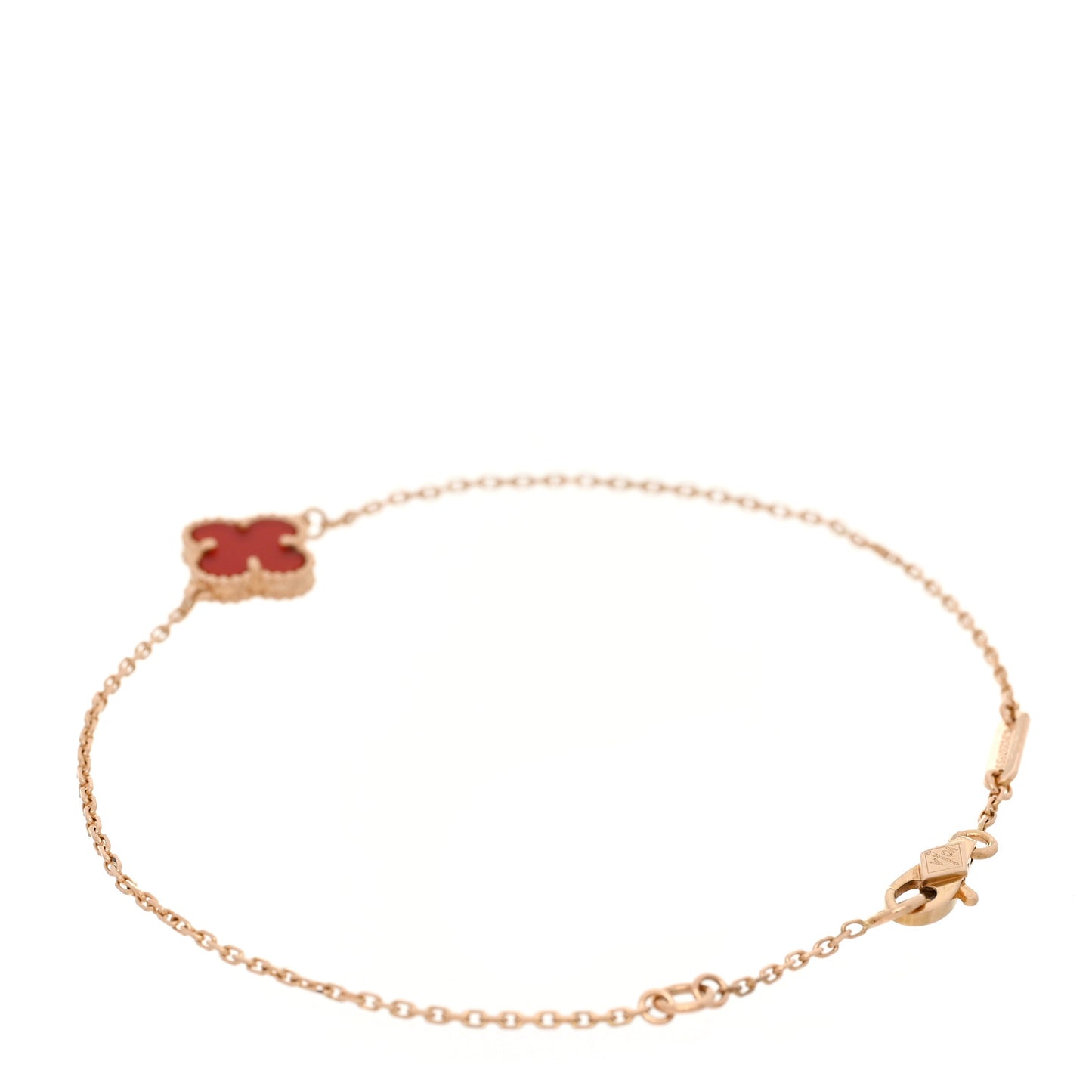 18K Rose Gold Carnelian Sweet Alhambra Bracelet