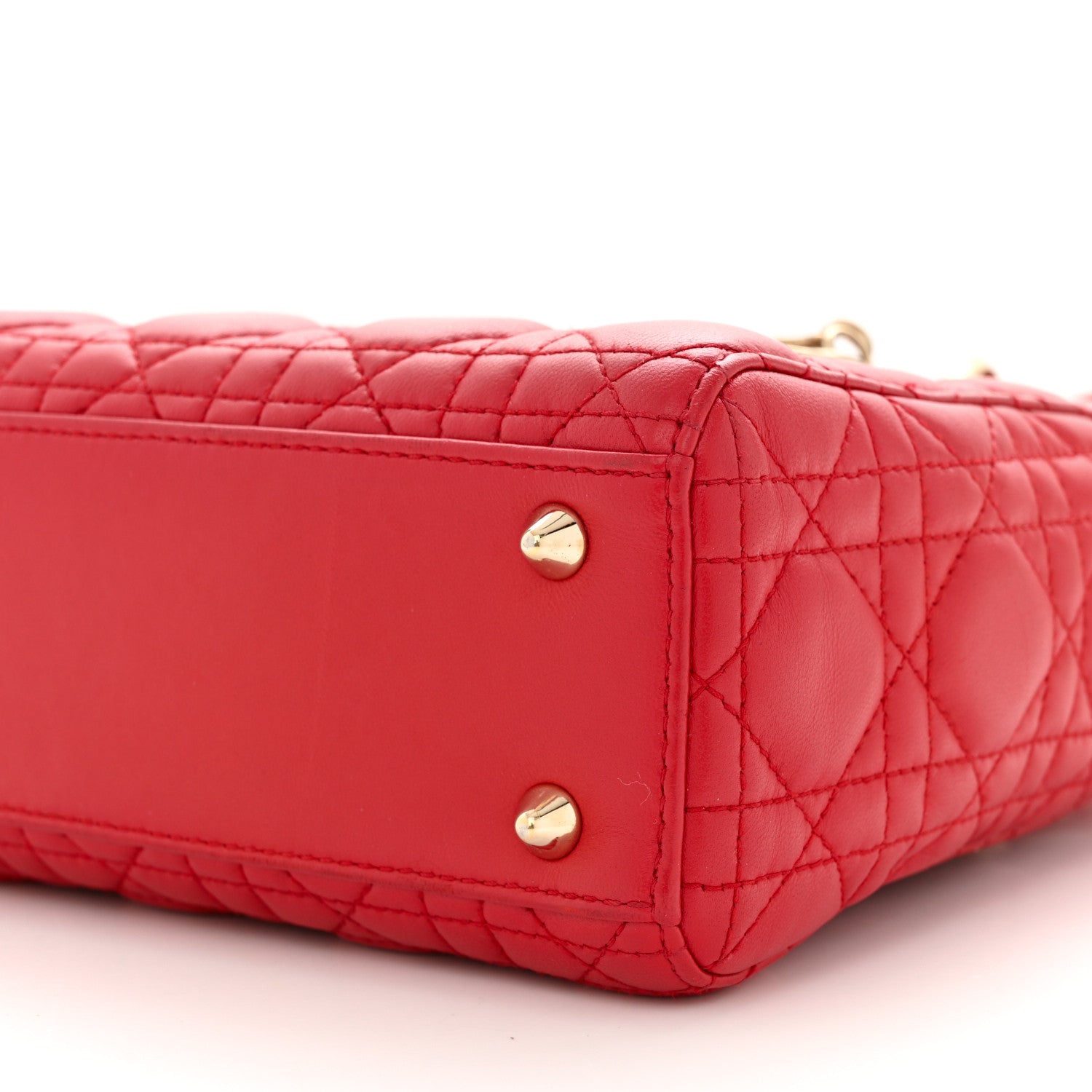 Christian Dior Lambskin Cannage Small Lucky Badges My Lady Dior Red 9 of 10