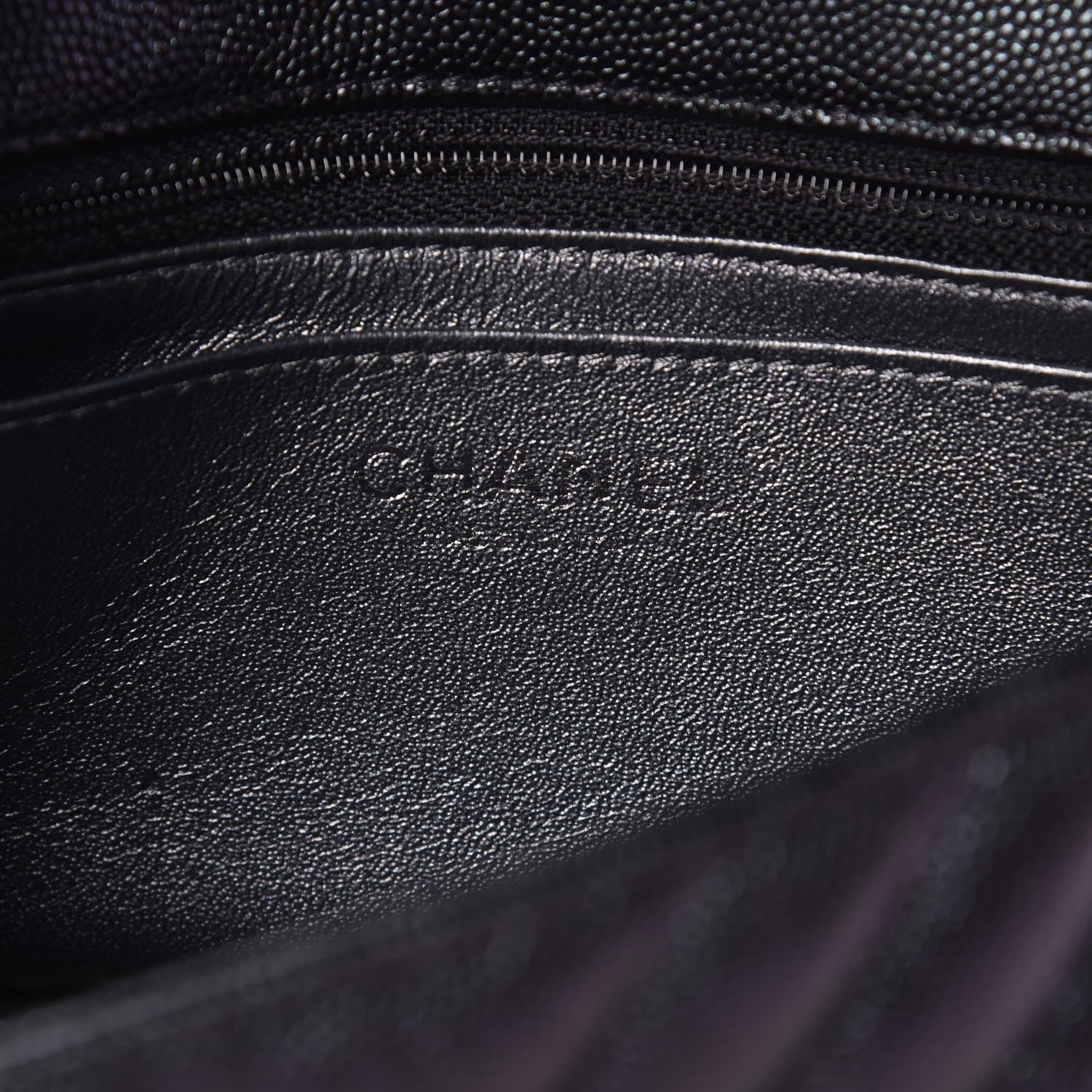 Chanel Metallic Caviar Chevron Quilted Mini Rectangular Flap Black 6 of 9