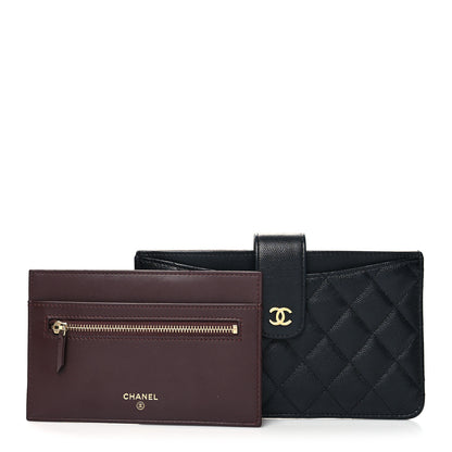 Chanel Caviar Quilted Classic Strap Pouch Black 1 of 10