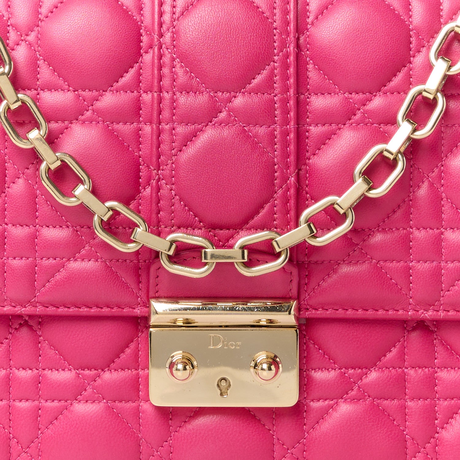 Christian Dior Lambskin Cannage Medium Miss Dior Flap Fuchsia 10 of 14