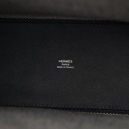 Hermes Swift H Canvas Cabas H En Biais 27 Black Ecru 7 of 8