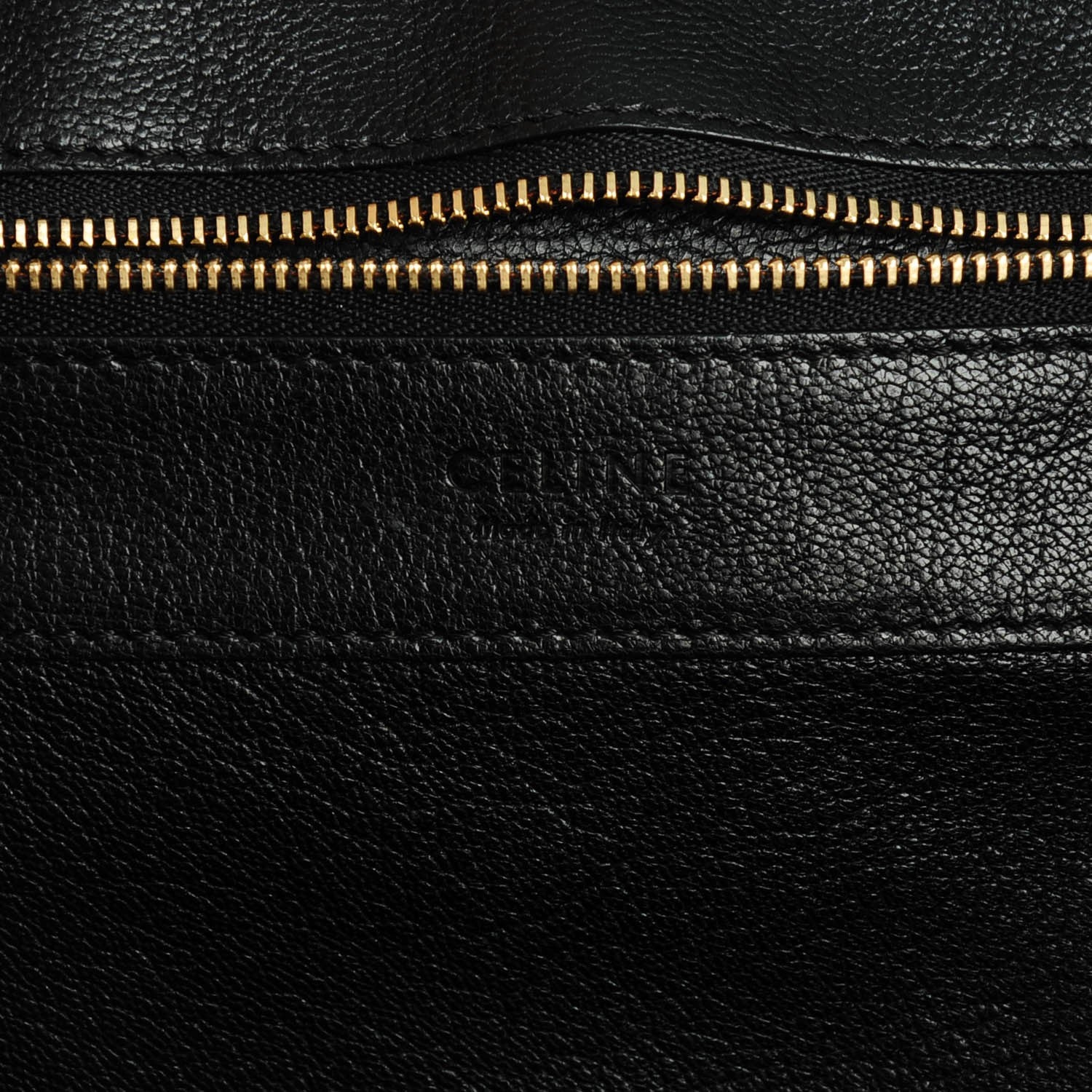 Celine Goatskin Horizontal Zipper Gusset Cabas Black 6 of 8