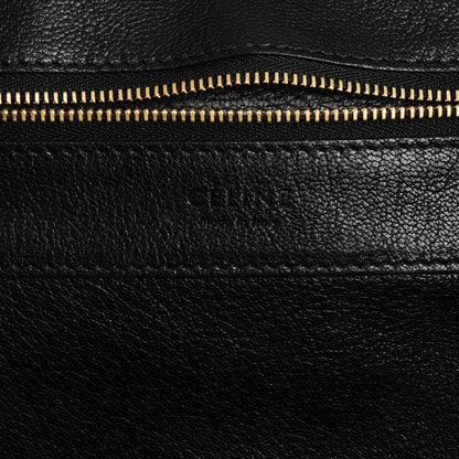 Celine Goatskin Horizontal Zipper Gusset Cabas Black 6 of 8