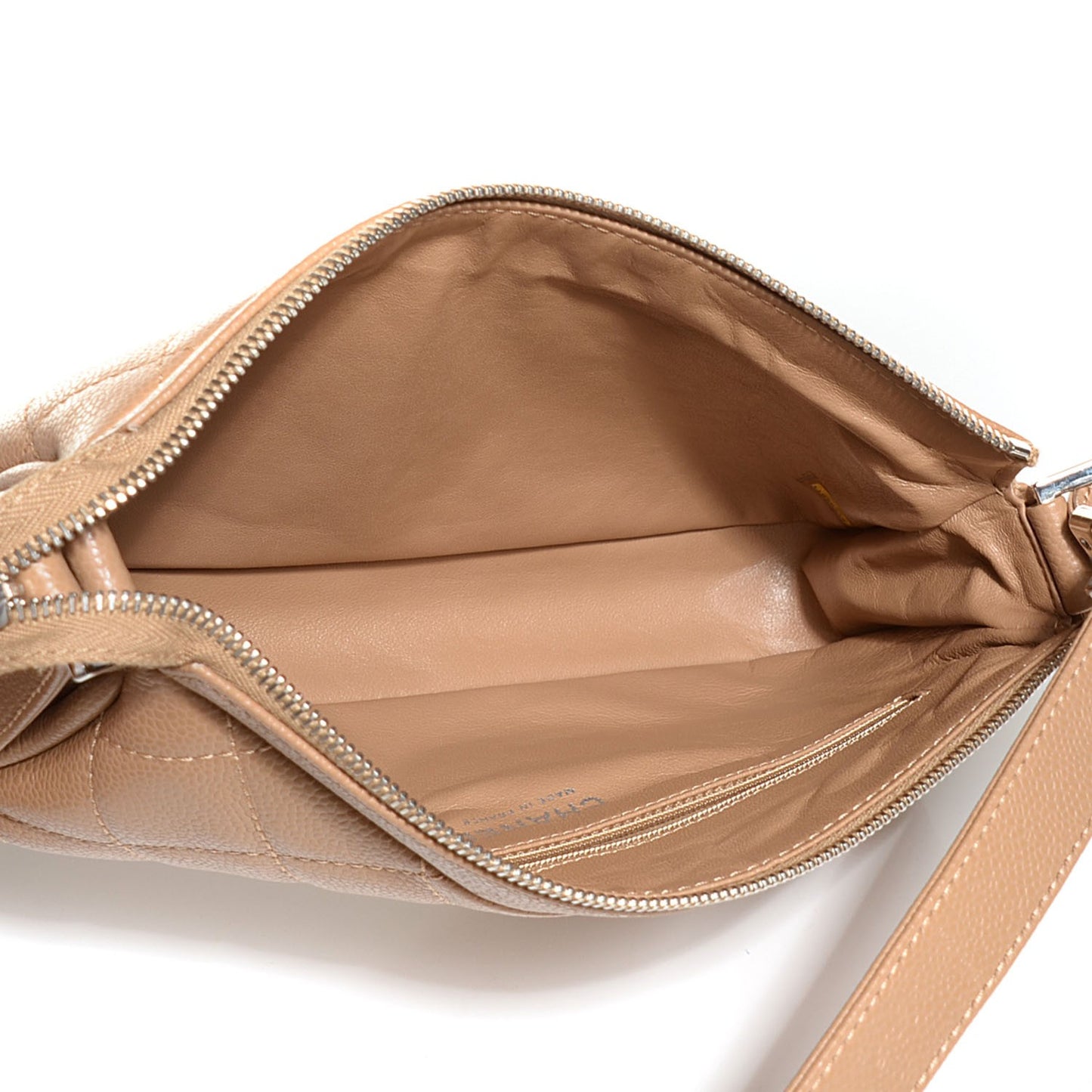 Caviar Quilted Shoulder Bag Beige