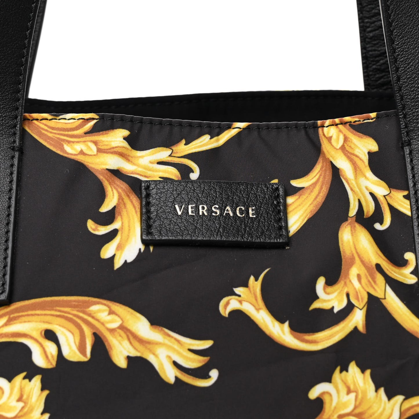 Nylon Baroque Print Tote Black