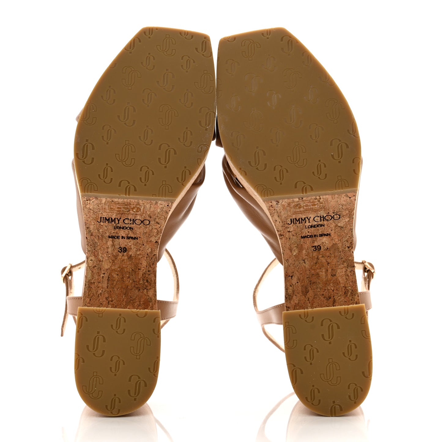 Nappa Cork Heloise 95 Platform Wedge Sandals 39 Biscuit