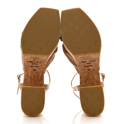 Jimmy Choo Nappa Cork Heloise 95 Platform Wedge Sandals 39 Biscuit 5 of 7