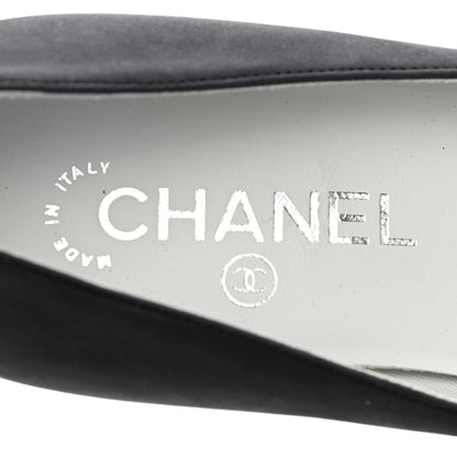 Chanel Nubuck Cap Toe Ballerina Flats 35 Black 7 of 10