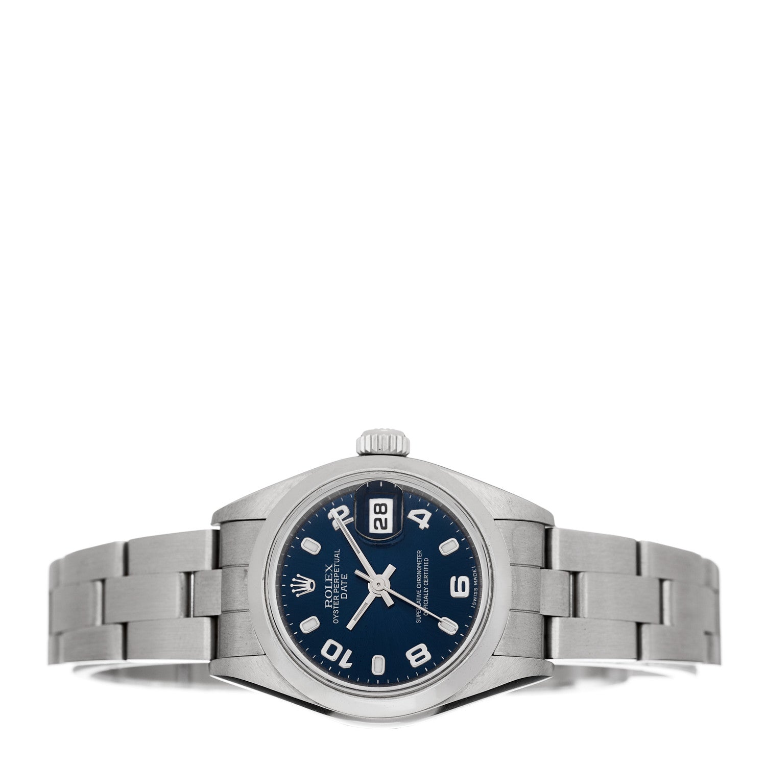 Rolex Stainless Steel 26mm Oyster Perpetual Date Watch Blue 79160 4 of 8