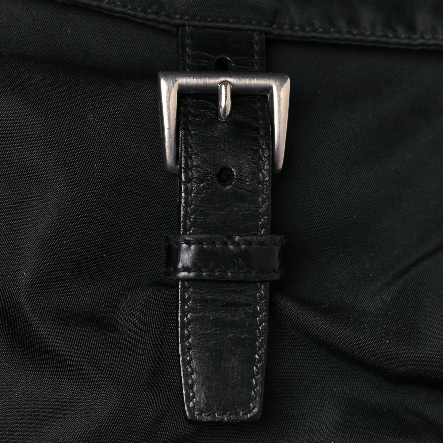 Tessuto Nylon Single Buckle Messenger Bag Black