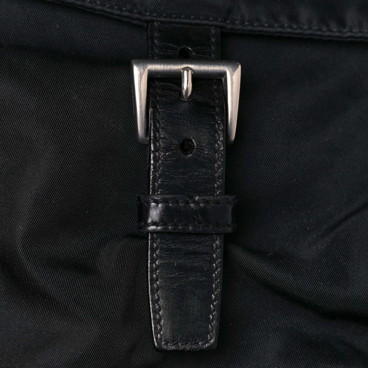 Prada Tessuto Nylon Single Buckle Messenger Bag Black 15 of 15