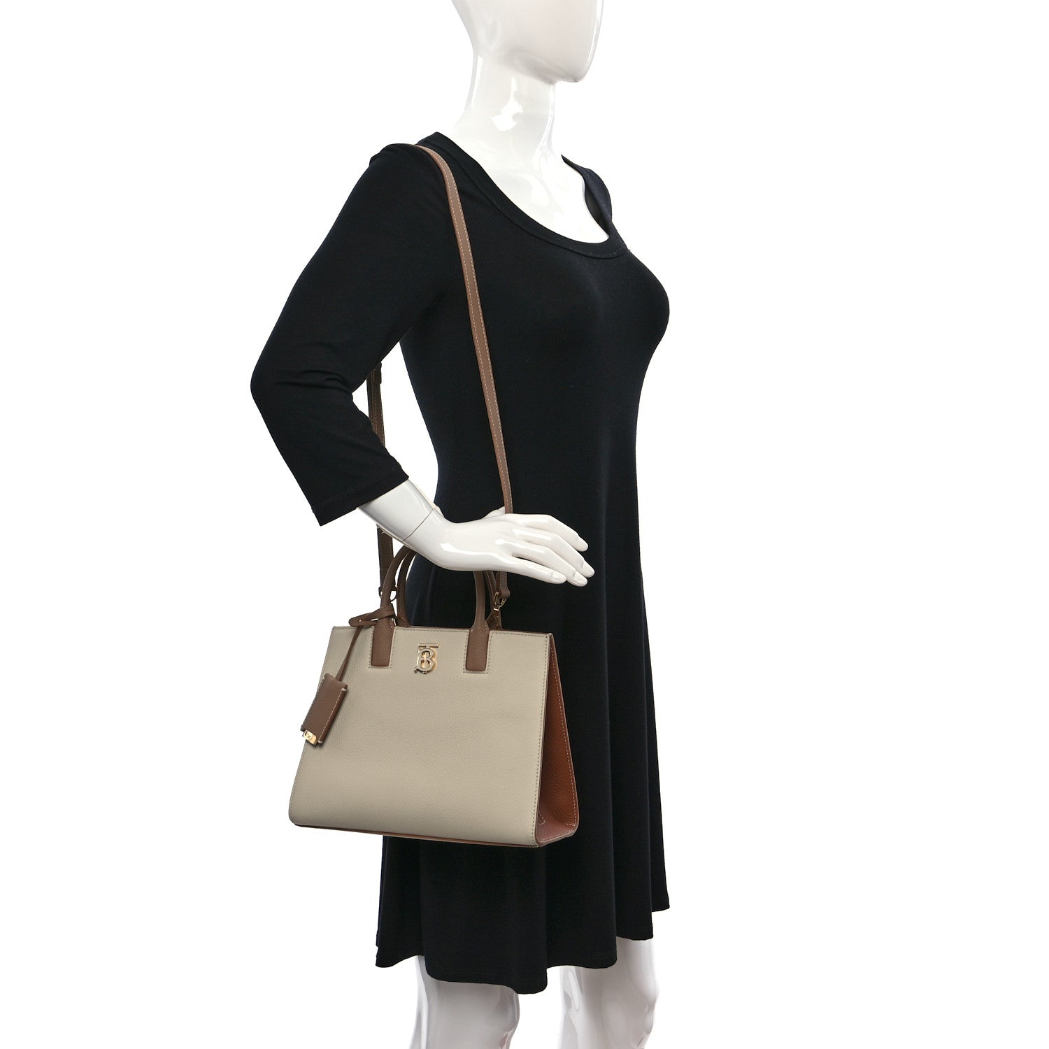 Burberry Calfskin Mini Frances Tote Camel 2 of 7