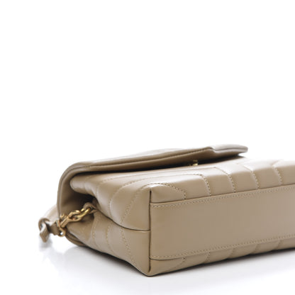 Saint Laurent Calfskin Y Quilted Monogram Toy Loulou Crossbody Bag Latte 6 of 12