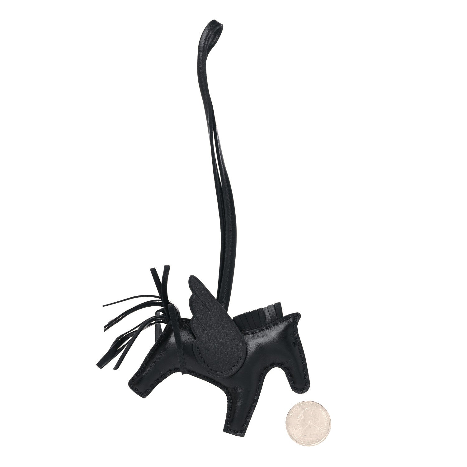 Hermes Milo Lambskin Grigri Rodeo Pegase Horse Bag Charm PM So Black 2 of 5