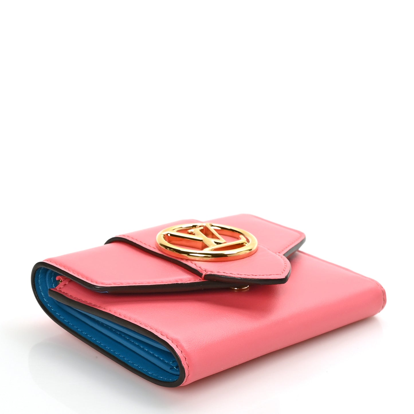 Smooth Calfskin LV Pont 9 Compact Wallet Dahlia