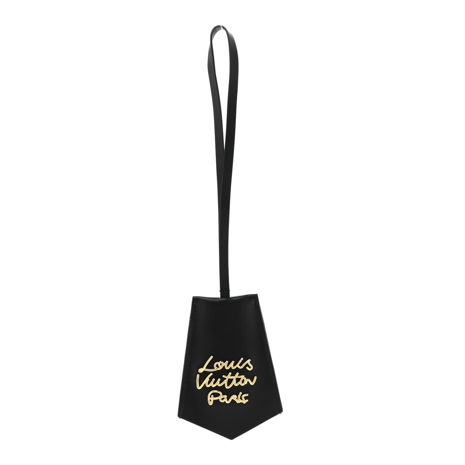 Louis Vuitton Calfskin LV Script Cloche Cles Bag Charm Black 1 of 4