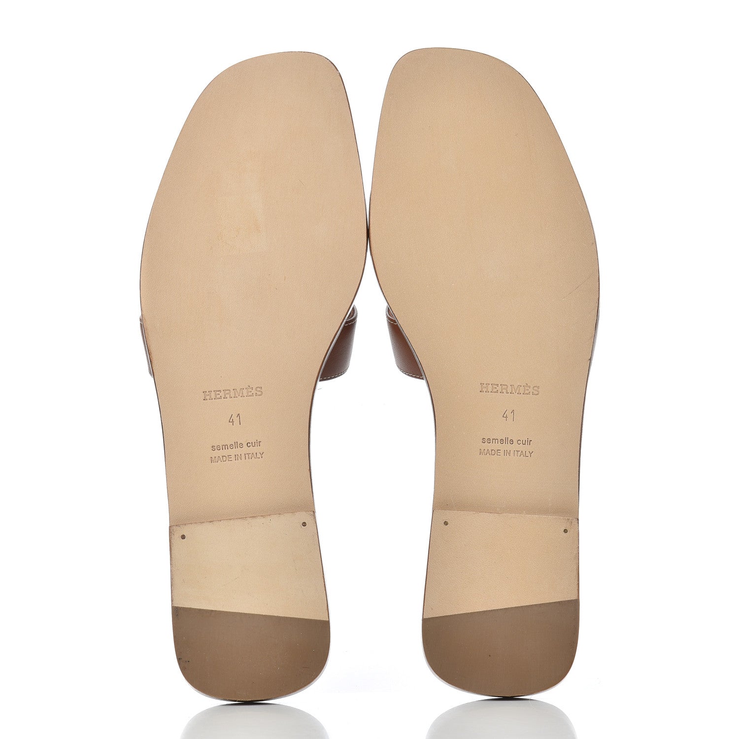 Hermes Box Calfskin Oran Sandals 41 Gold 5 of 13