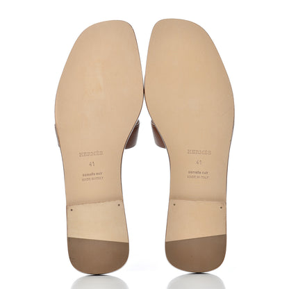 Hermes Box Calfskin Oran Sandals 41 Gold 5 of 13