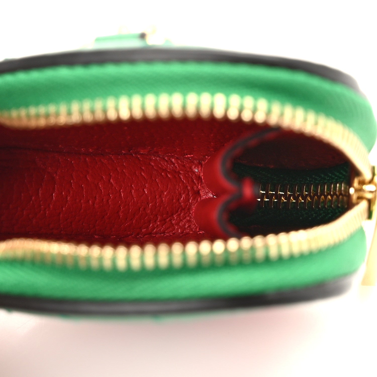 Gucci Textured Dollar Calfskin Retro Interlocking G Fruttini Strawberry Coin Case Bag Charm Key Holder 3 of 4