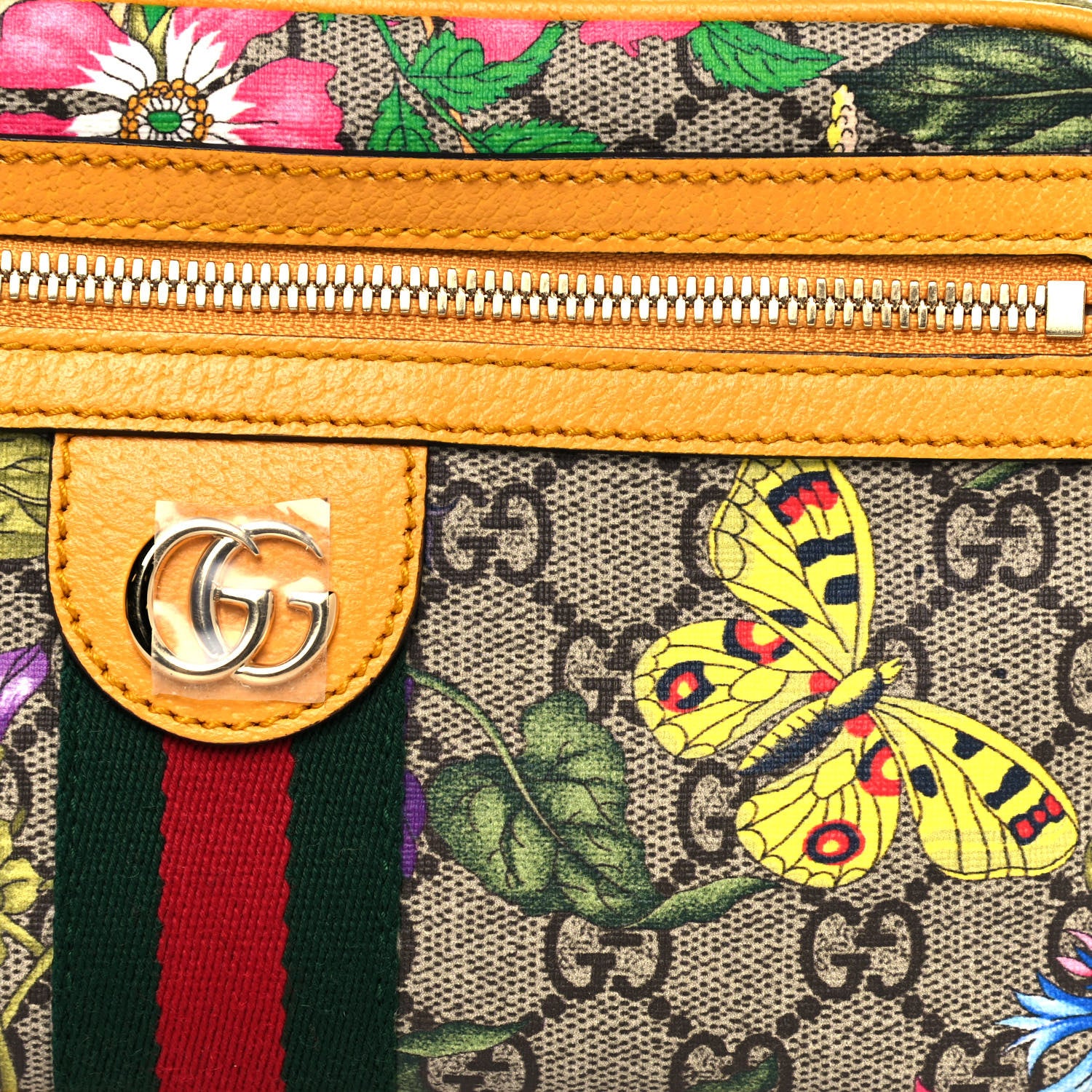 Gucci GG Supreme Monogram Flora Medium Ophidia Belt Bag Beige Multicolor Crop 8 of 12