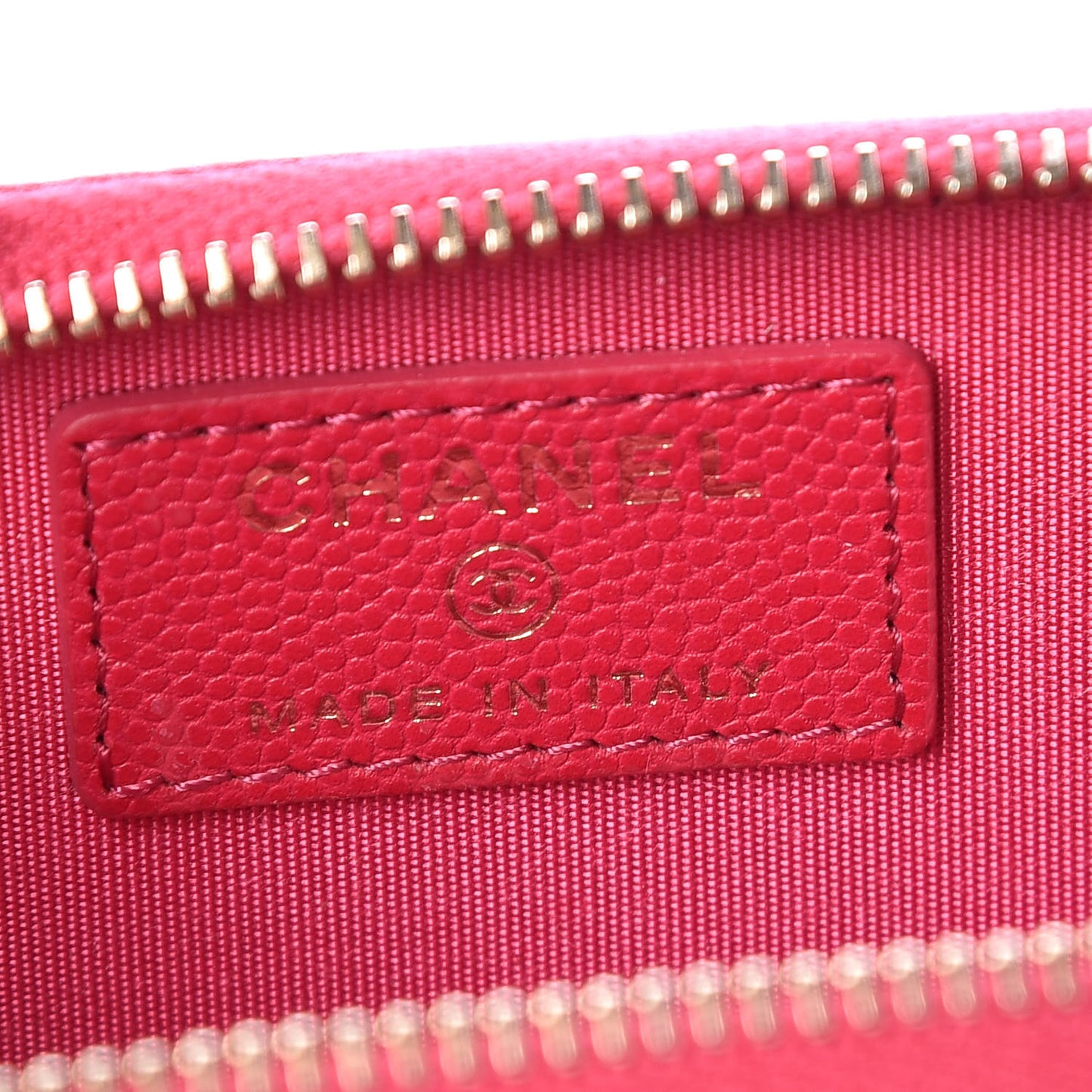 Caviar Camellia Embossed Key Holder Case Fuchsia