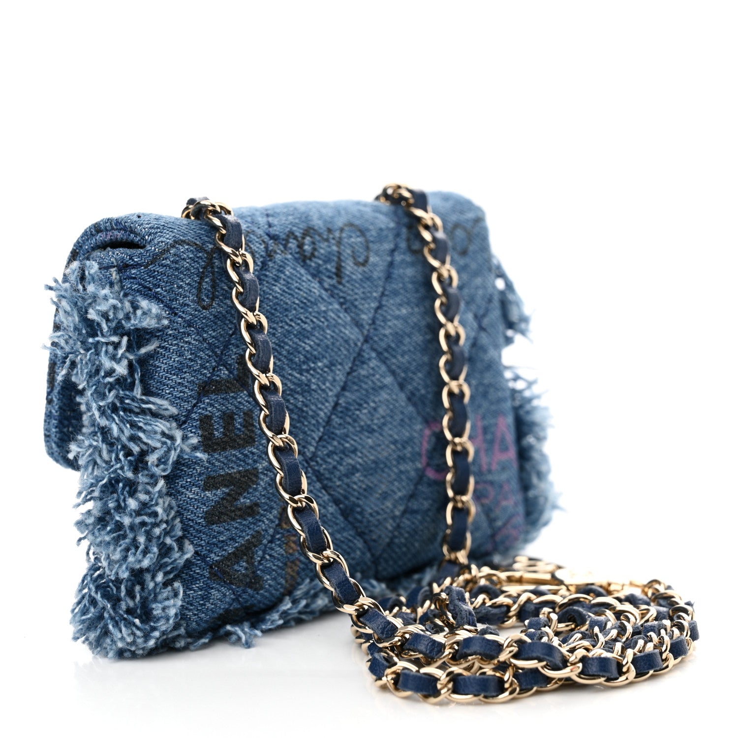 Chanel Denim Quilted Denim Mood Belt Bag Blue Multicolor 3 of 11