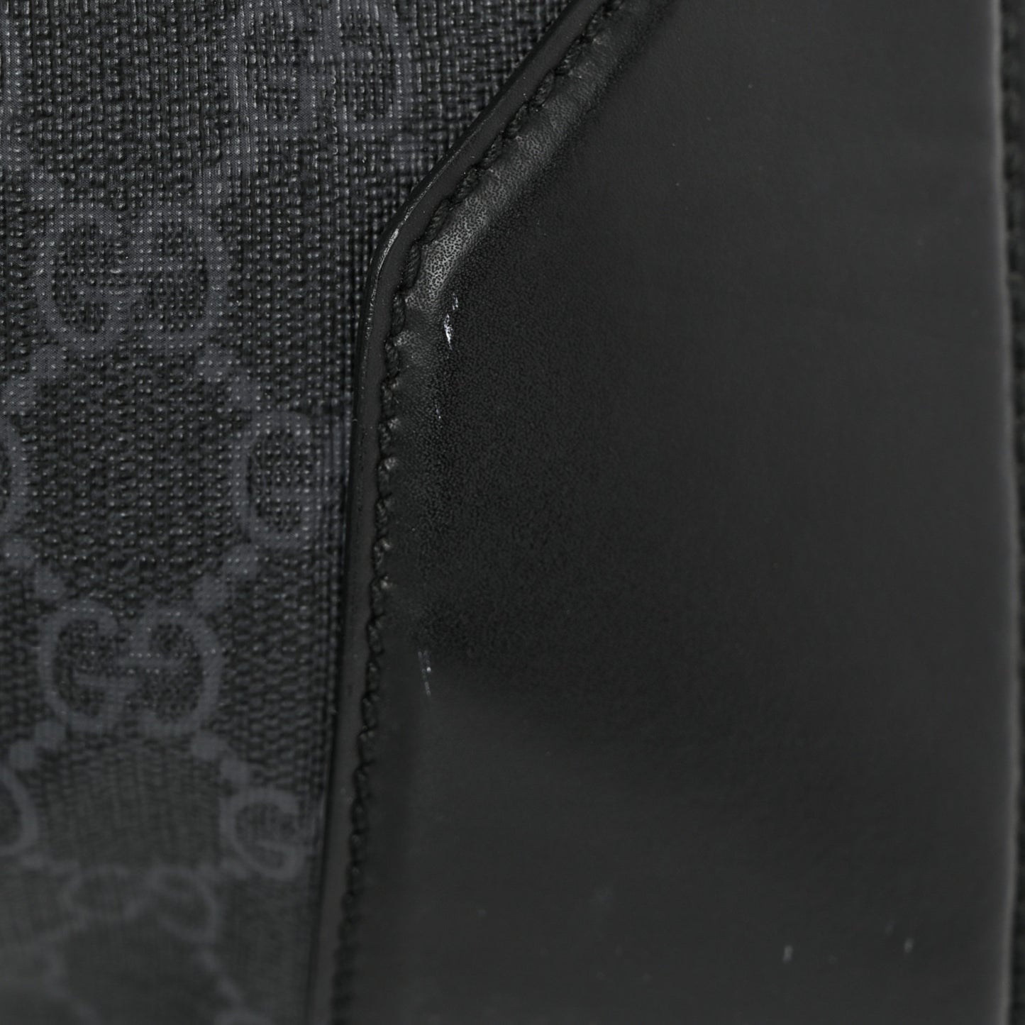 Soft GG Supreme Monogram Appia Calfskin Web Large Carry On Duffle Bag Black Grey