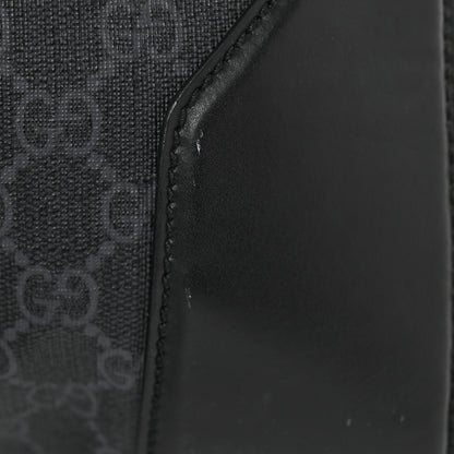 Gucci Soft GG Supreme Monogram Appia Calfskin Web Large Carry On Duffle Bag Black Grey 16 of 23