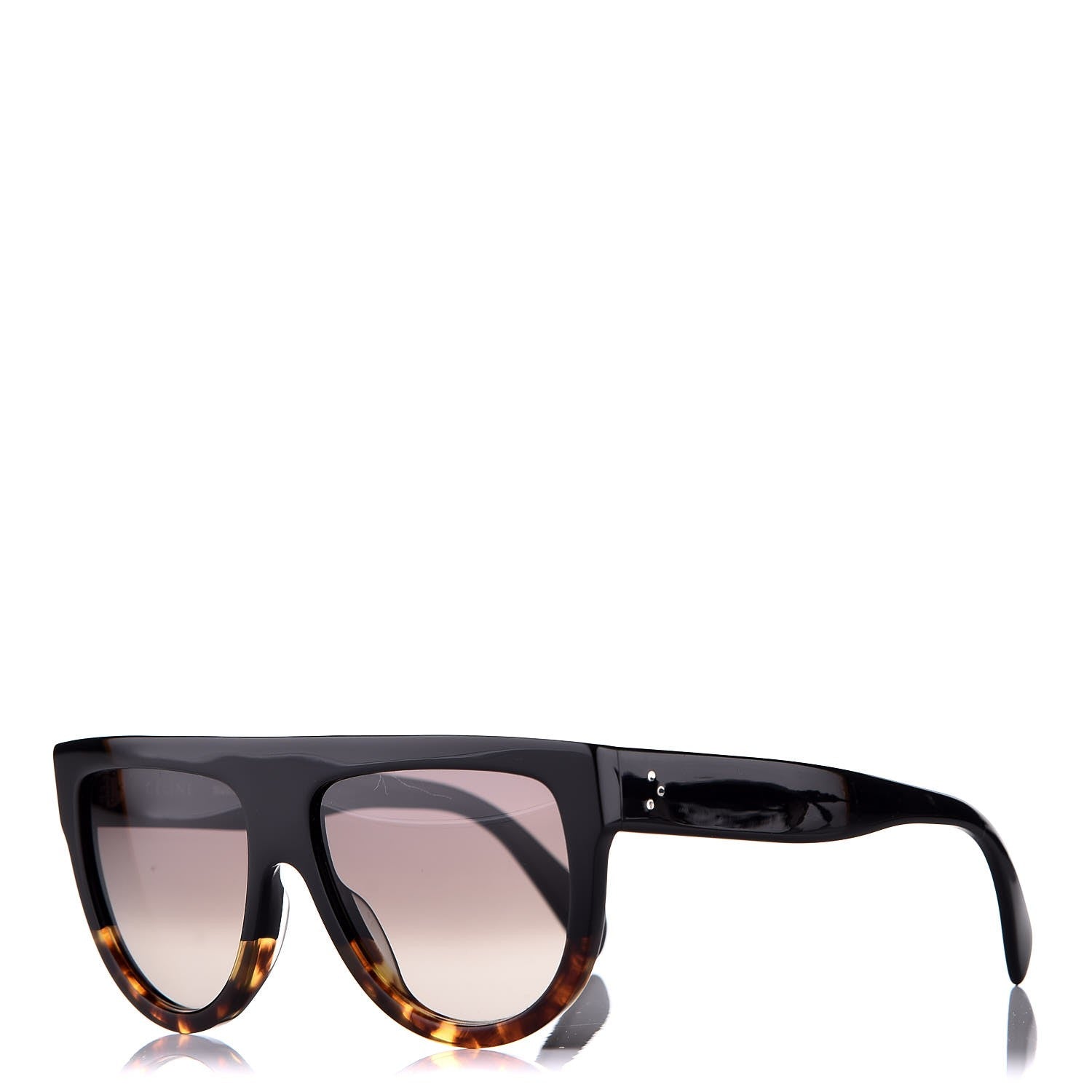 Celine Acetate Aviator Sunglasses CL 40001 Black Havana 1 of 7