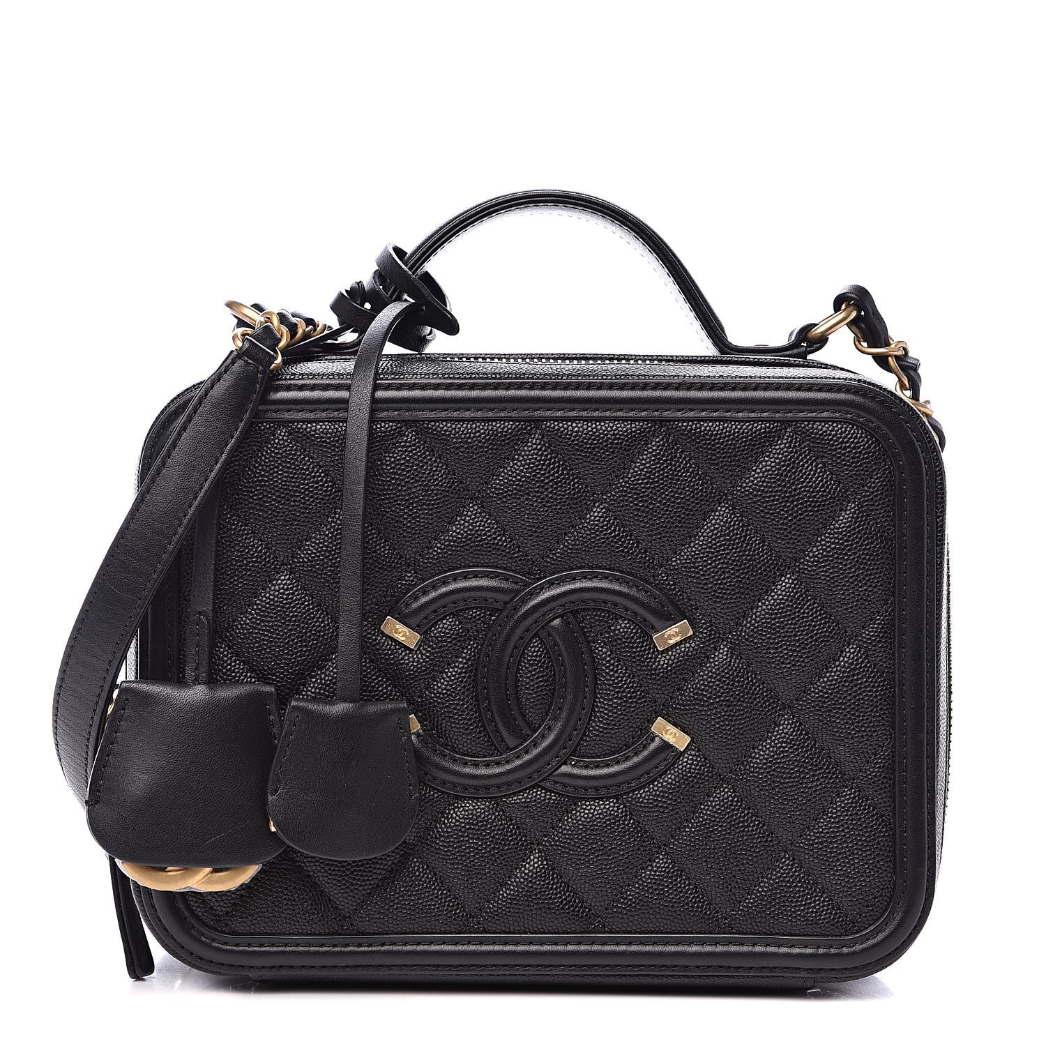 Chanel Caviar Quilted Medium CC Filigree Vanity Case Black 1 of 13