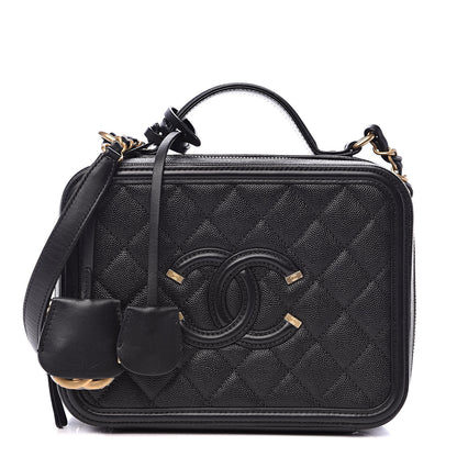 Chanel Caviar Quilted Medium CC Filigree Vanity Case Black 1 of 13
